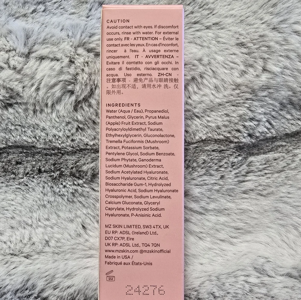 NWT MZ SKIN Hyaluronic Acid‎ Hydrating Serum 30ml